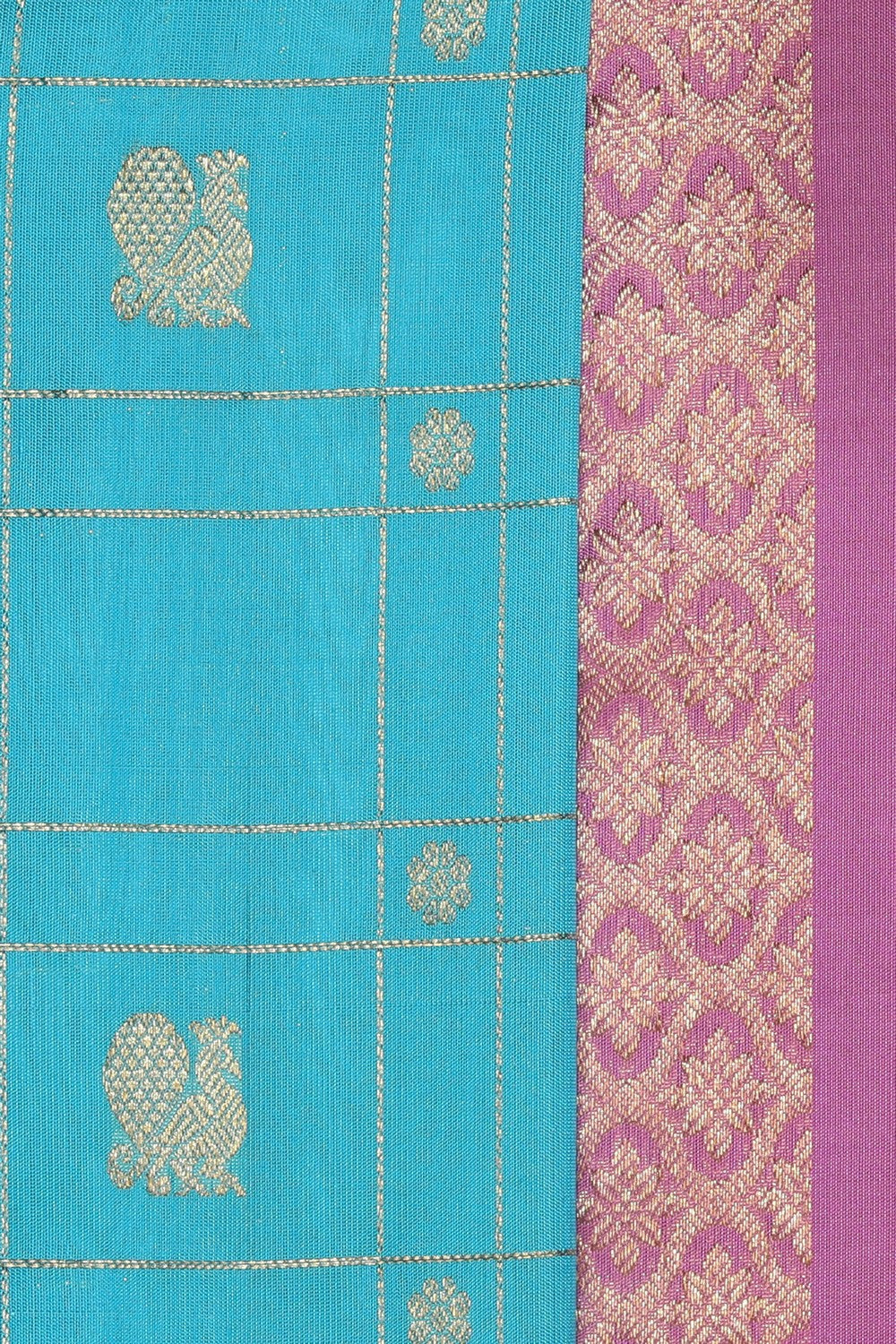 Image of Venkatagiri Silk Blue Saree